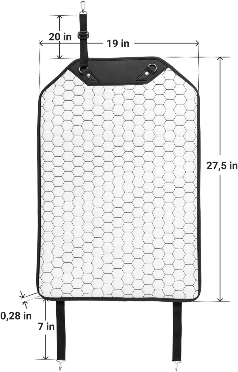 Owleys Kick Mat Back Seat Protector - Car Back Seat Cover for Kids Feet - Waterproof & Sturdy Protector for Upholstery from Dirt, Mud, Scratches and Stain (White) - Image 2